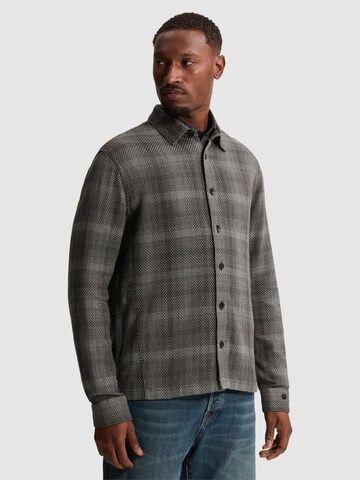 CAST IRON Regular fit Skjorta 'Midweight shirt with textured check pattern' i grå