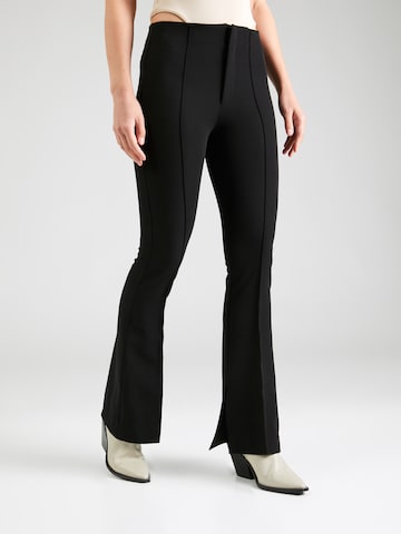 QS Flared Trousers in Black: front