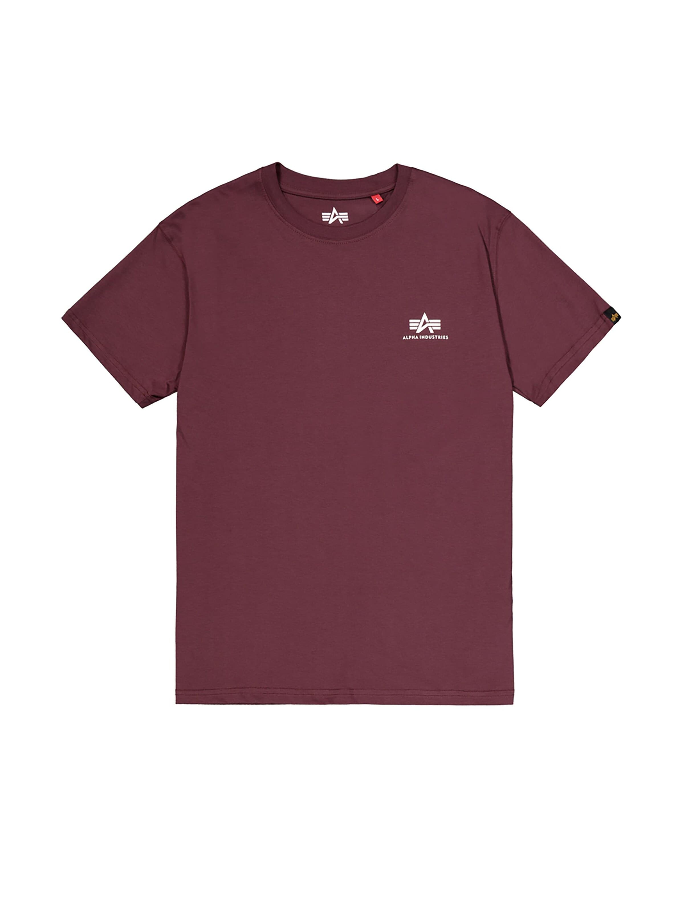 ALPHA INDUSTRIES Regular fit Shirt 'Basic Small Logo' in Red: front