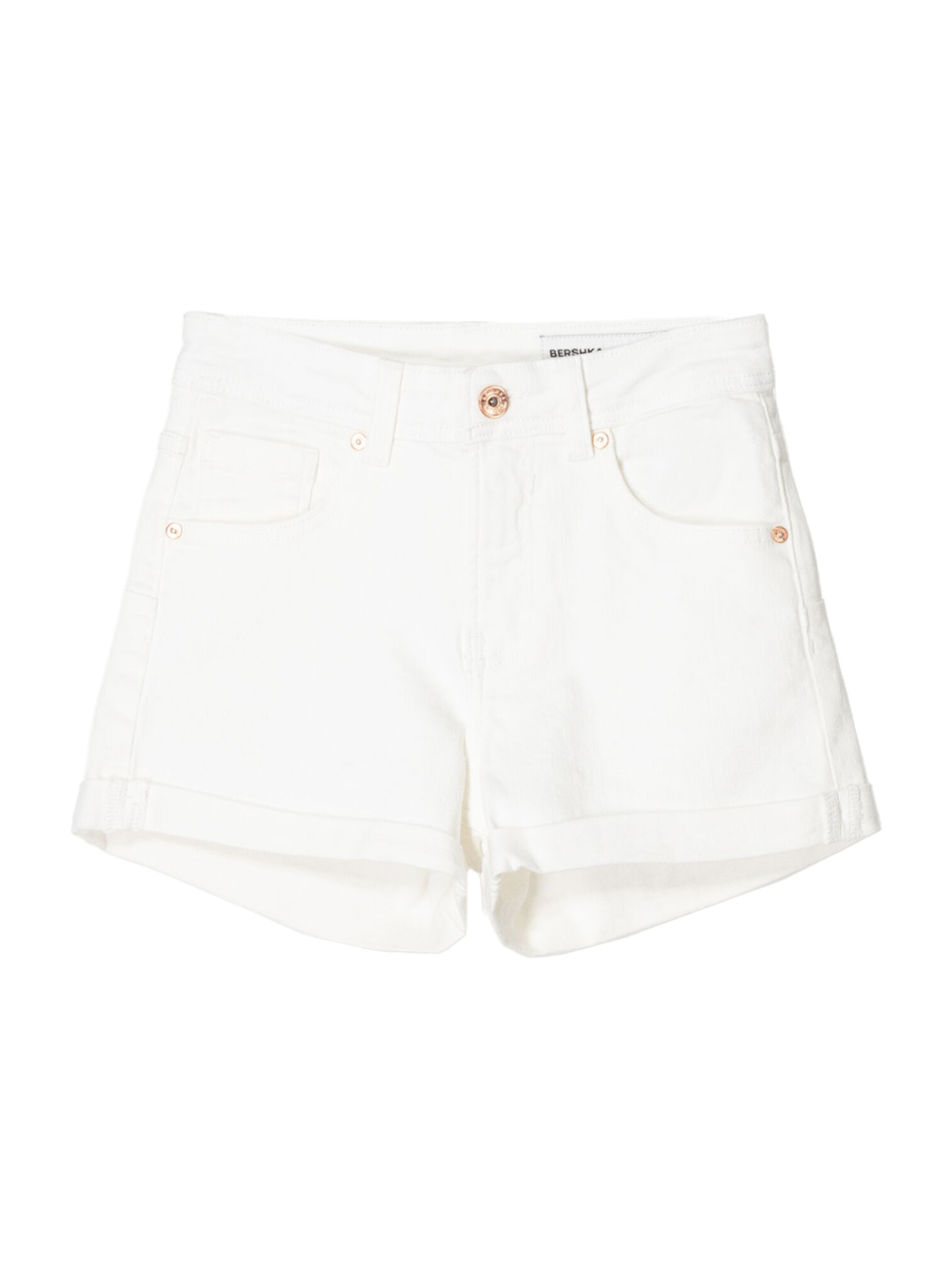 Bershka Regular Дънки в бяло: отпред