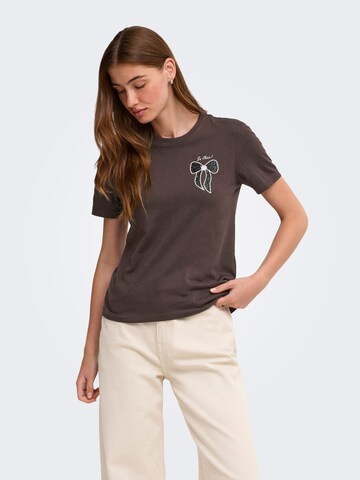 ONLY - Camiseta 'ONLKita' en marrón: frente