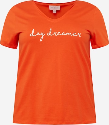 ONLY Carmakoma Shirts 'QUOTE' i orange: forside