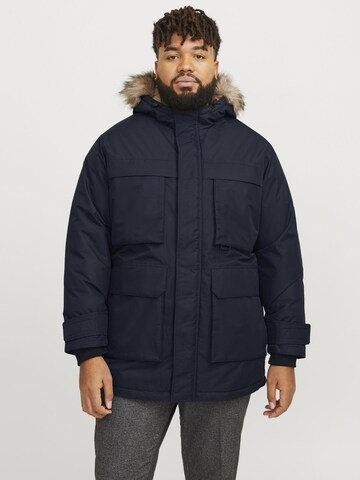 Jack & Jones Plus Vinterparka i blå: forside