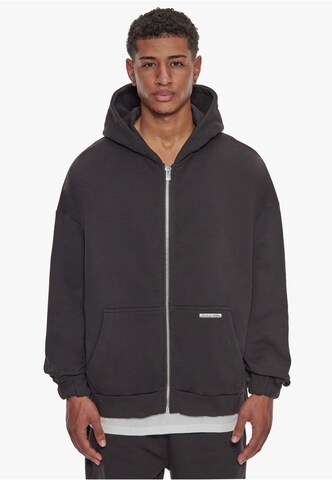 Giacca di felpa 'Super Heavy Blank' di Dropsize in nero: frontale