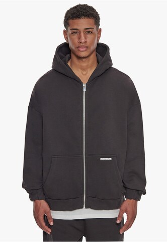 Dropsize Sweat jacket 'Super Heavy Blank' in Black: front