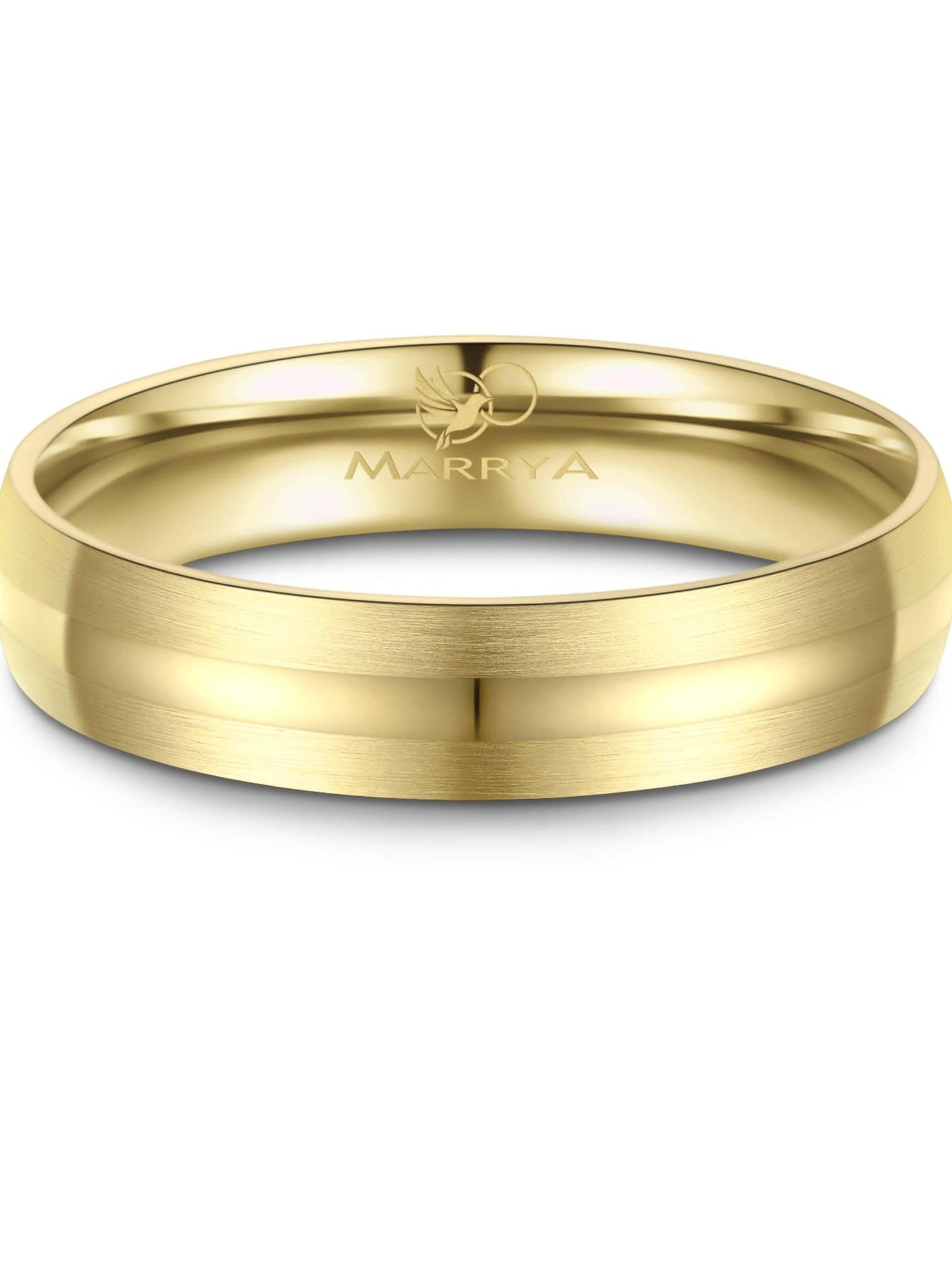 MARRYA Ring 'MARRYA ES-27 Ehering aus Edelstahl - Gold plattiert' i gul