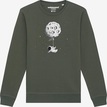 Felpa 'Funny Spaceman' di Watapparel in verde: frontale