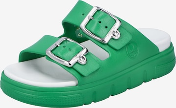 Rieker Mules 'P2180' in Green: front