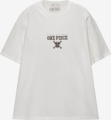 Maglietta 'ONE PIECE LUFFY' di Pull&Bear in bianco: frontale