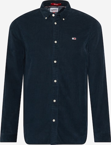 Tommy Jeans Button Up Shirt in Blue: front