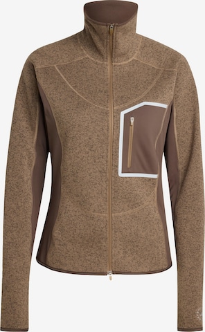 ADIDAS BY STELLA MCCARTNEY Functionele fleece jas in Bruin: voorkant
