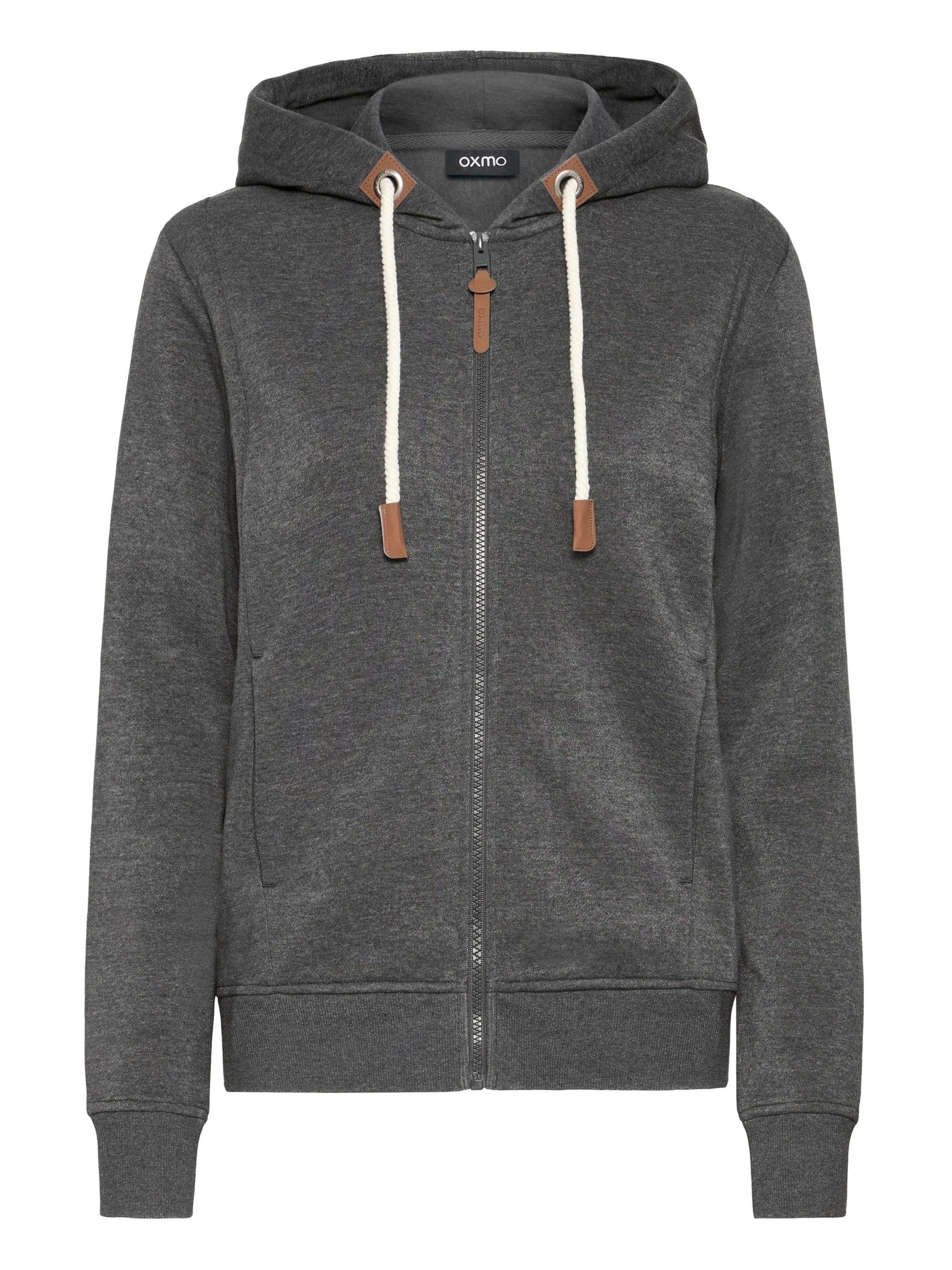 Oxmo Kapuzensweatjacke ' OXMILLE ' in Grau: Vorderseite