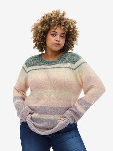 Zizzi Sweater 'Mlina' in Mixed colors: front