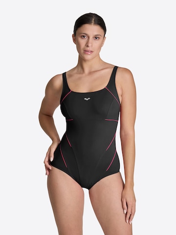 ARENA - Soutien Bustier Fato de banho ' Jewel LOW C' em preto: frente