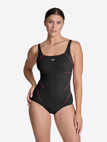 ARENA Bustier Alakformáló fürdőruha 'BODYLIFT JEWEL LOW C CUP' - fekete: elől