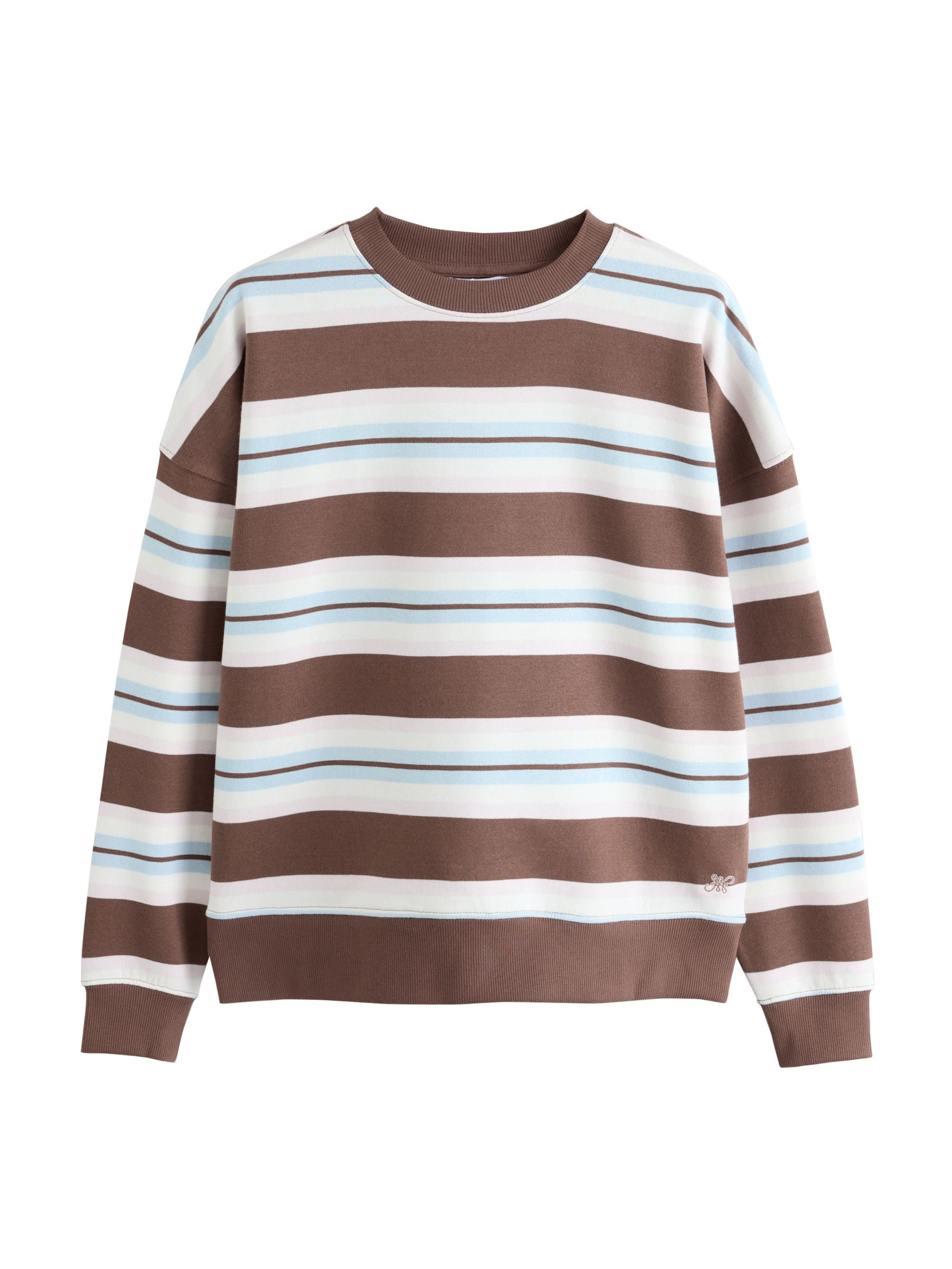 Next Sweat-shirt en XS en bleu pastel / marron / rose pastel / blanc, Vue avec produit