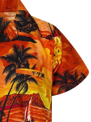 King Kameha Shirt 'Surf' in Orange