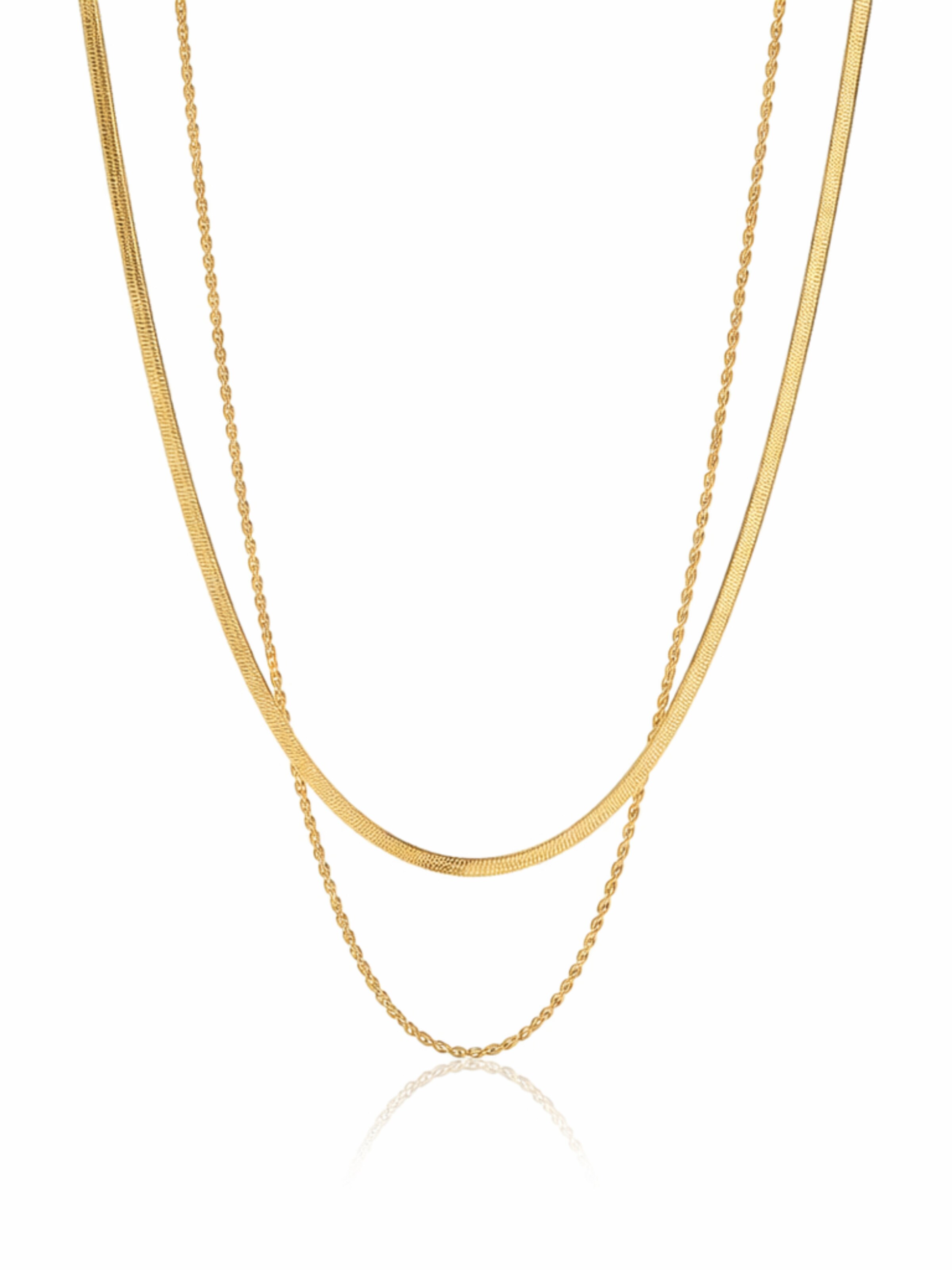 Pure Schmuck Kette 'Dual Shine Halskette'‌‌‌‌‌‌‌‌ in Gold: Vorderseite