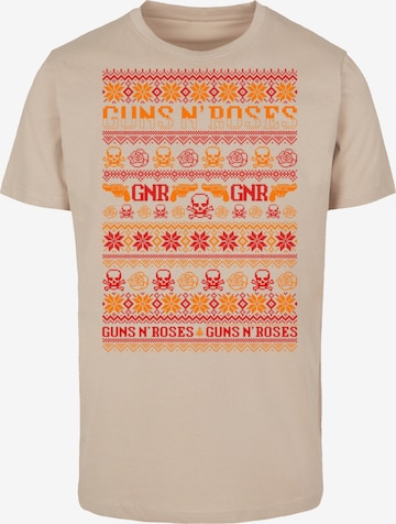 F4NT4STIC Shirt 'Guns And Roses Christmas' in Beige: front