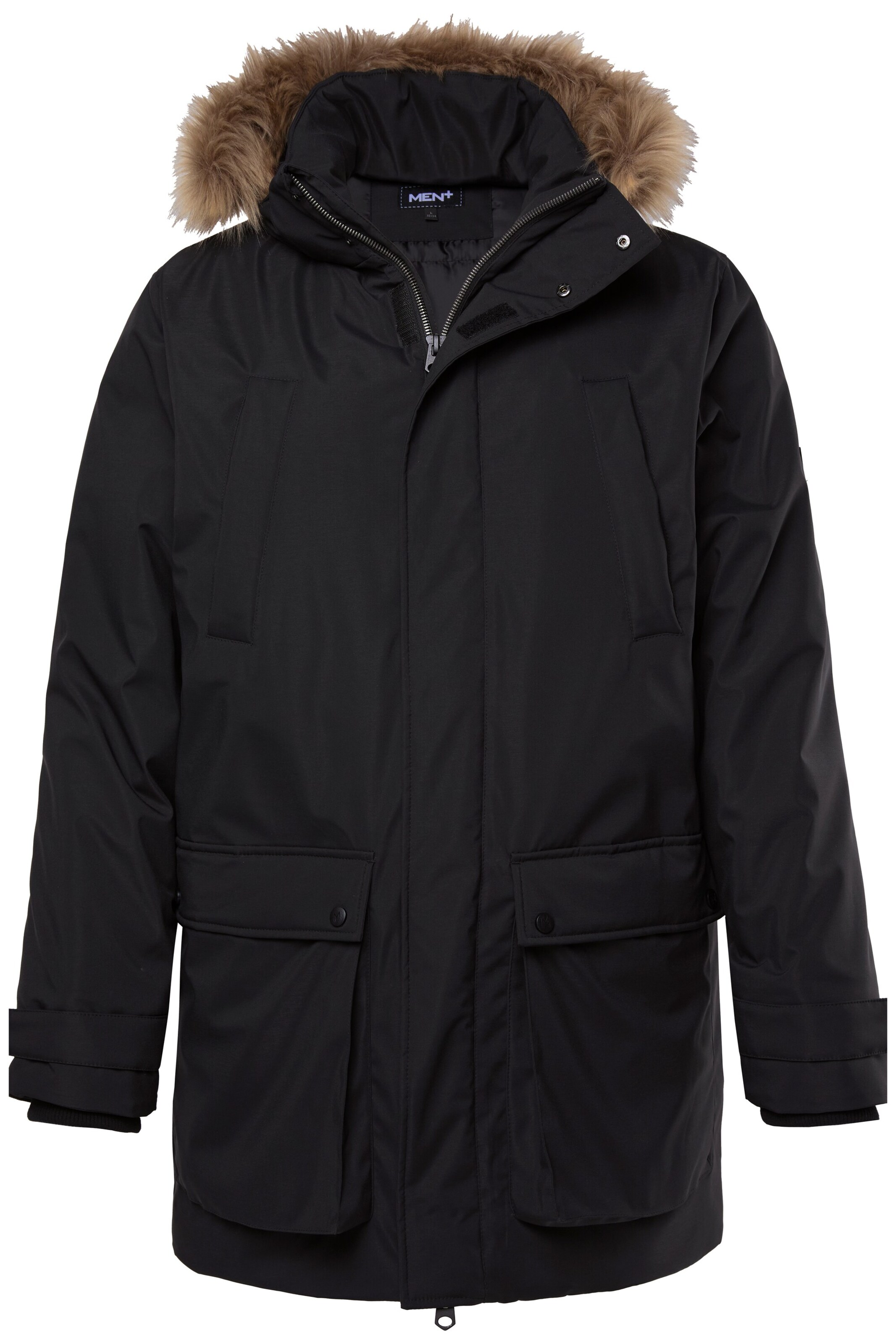 Men Plus Winter parka in Black: front