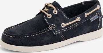 Travelin Mocassins 'Penzance' in Blauw: voorkant