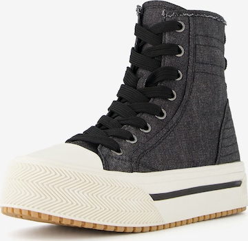 Bershka Sneakers hoog in Zwart: voorkant