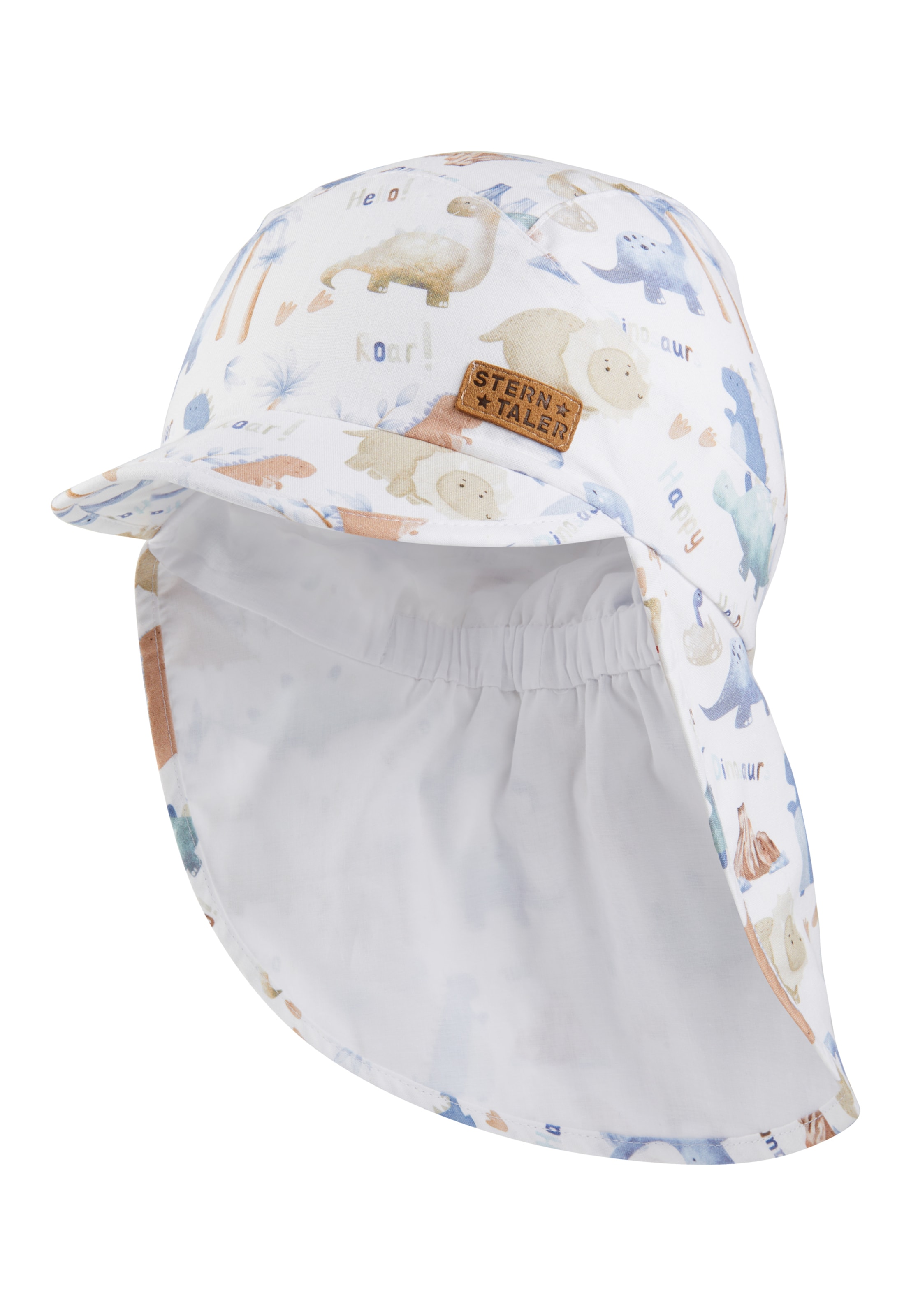 STERNTALER Schirmmütze  'Saurier' in Weiß: Vorderseite