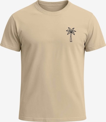 Neverless Shirt 'Palme Polygon' in Beige: front