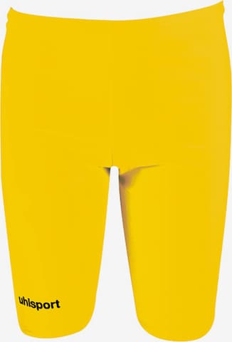 UHLSPORT Skinny Workout Pants in Yellow: front