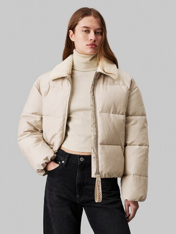 Calvin Klein Jeans Between-Season Jacket 'Aviator ' in Beige: front