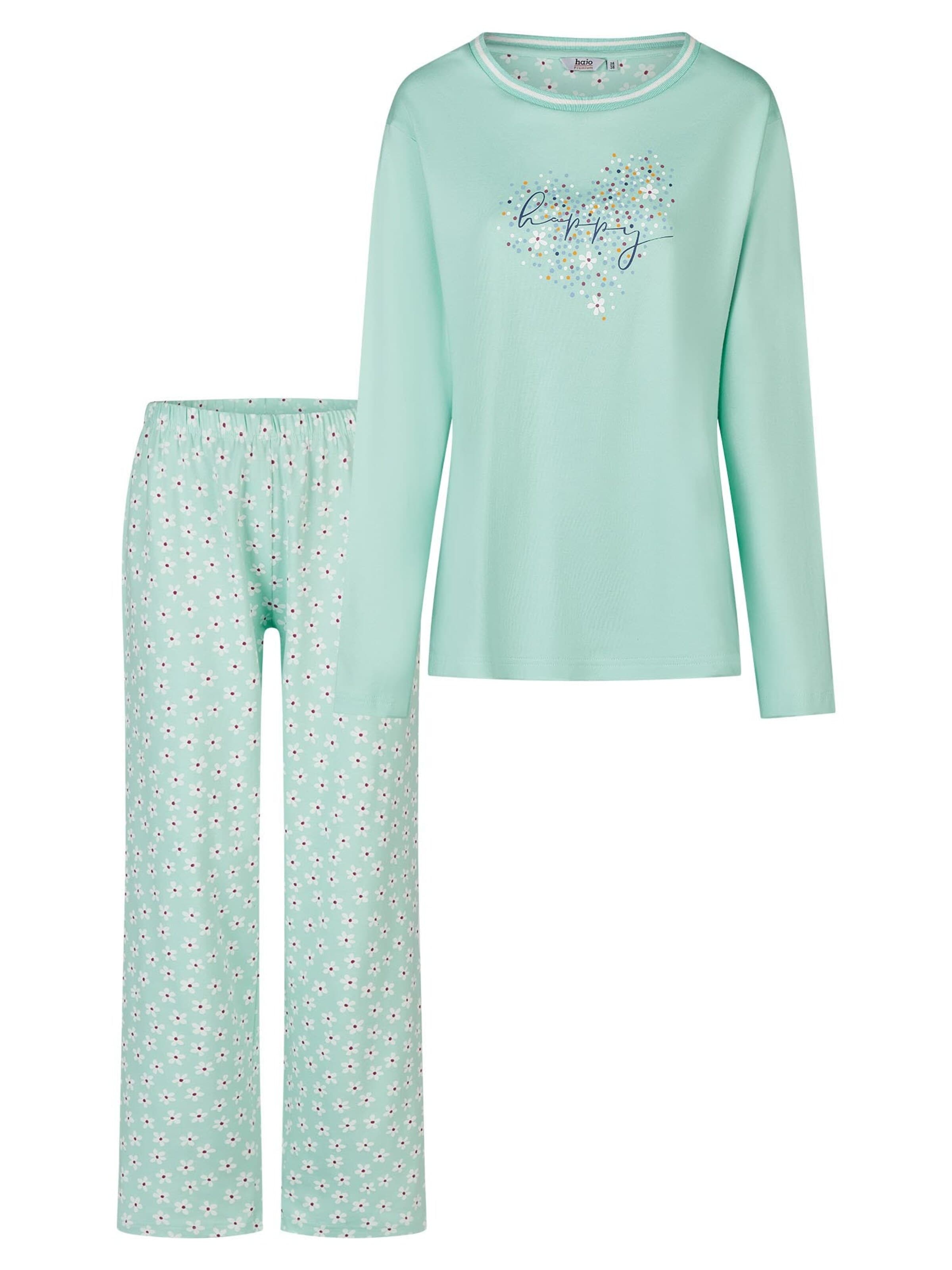 HAJO Pajama 'Premium Cotten' in Green: front
