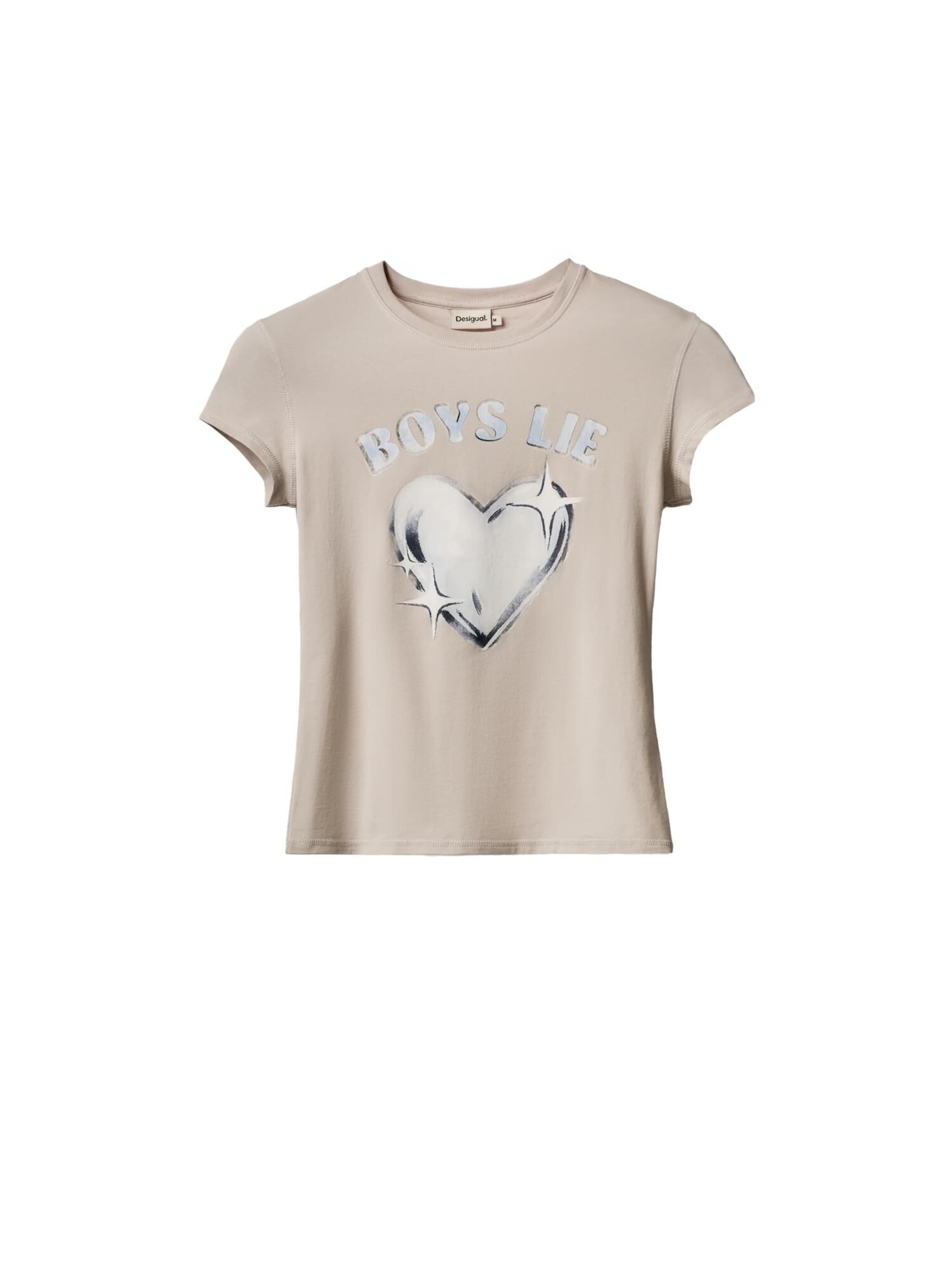 Desigual T-shirt en beige / bleu marine / bleu pastel, Vue avec produit