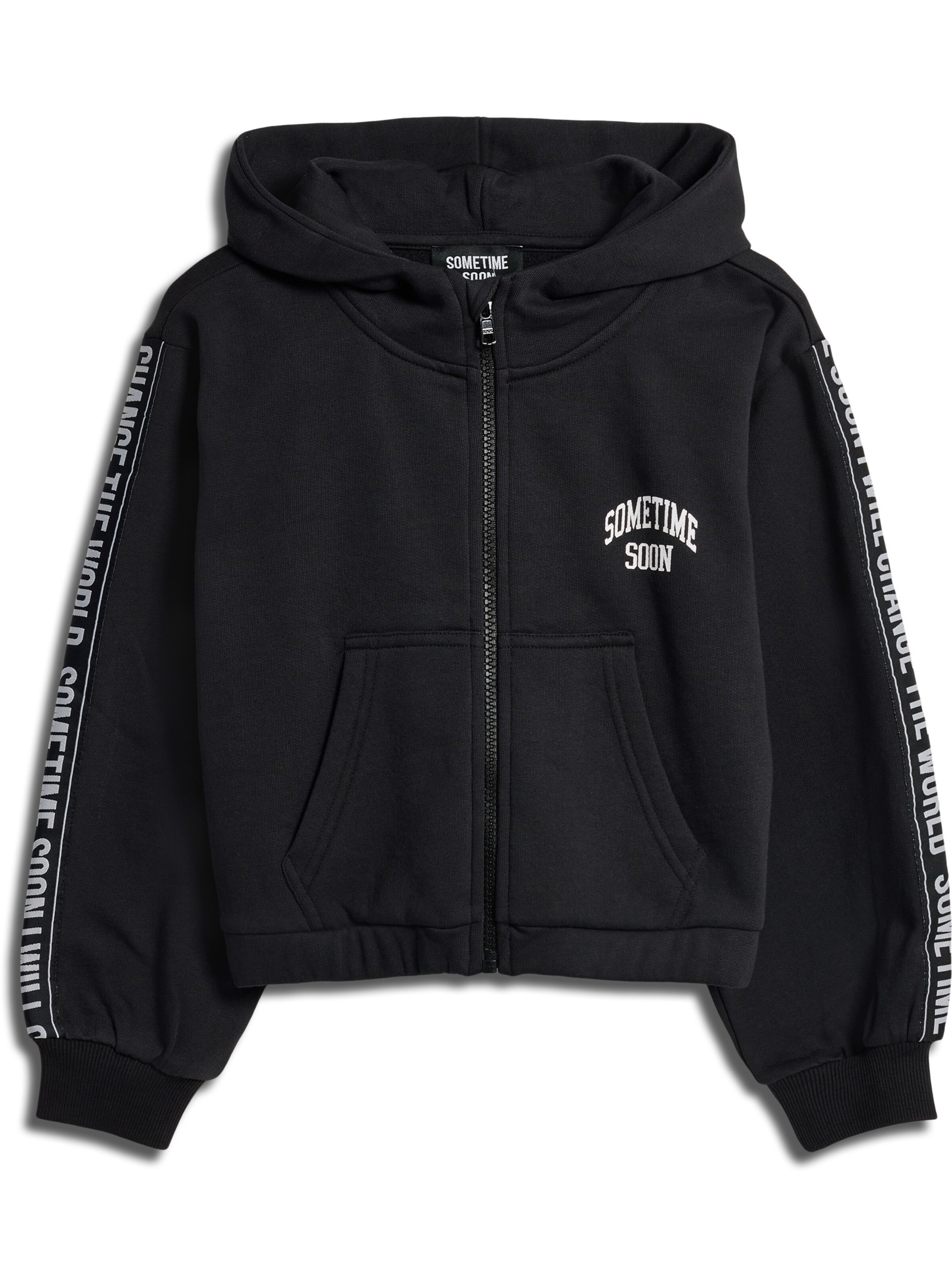 SOMETIME SOON Sweatvest in Zwart: voorkant