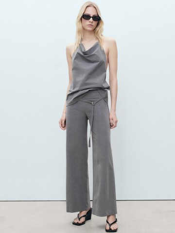 MANGO Wide leg Broek 'MALI' in Grijs