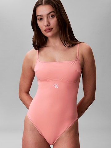 Bustier Maillot de bain 'CK Monogram' Calvin Klein Swimwear en rose