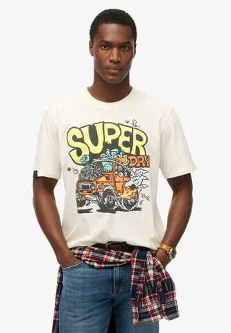 Superdry Shirt 'Dragnut Odd Rods' in White: front