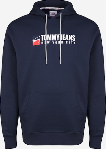 Bluză de molton de la Tommy Jeans Plus pe albastru: față