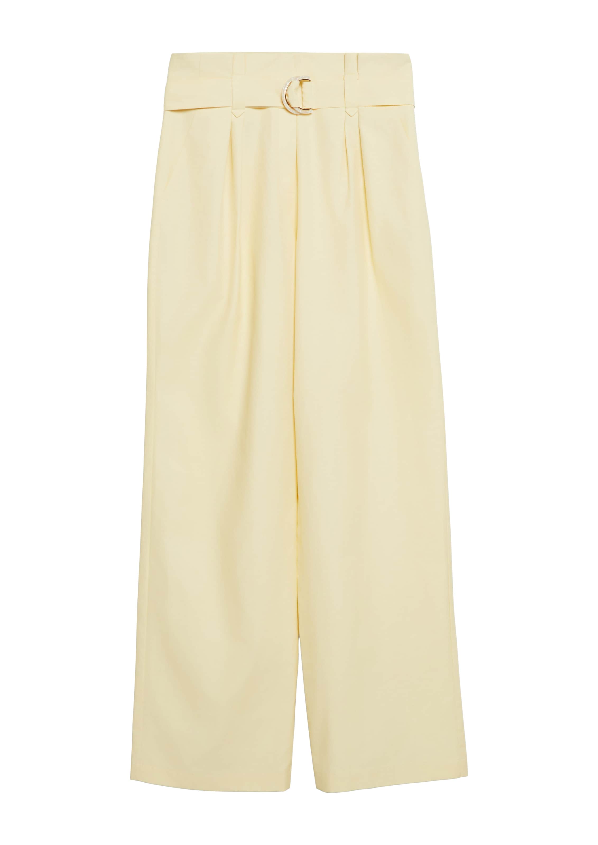 Wide Leg Pantalon à pince s.Oliver BLACK LABEL en jaune : devant