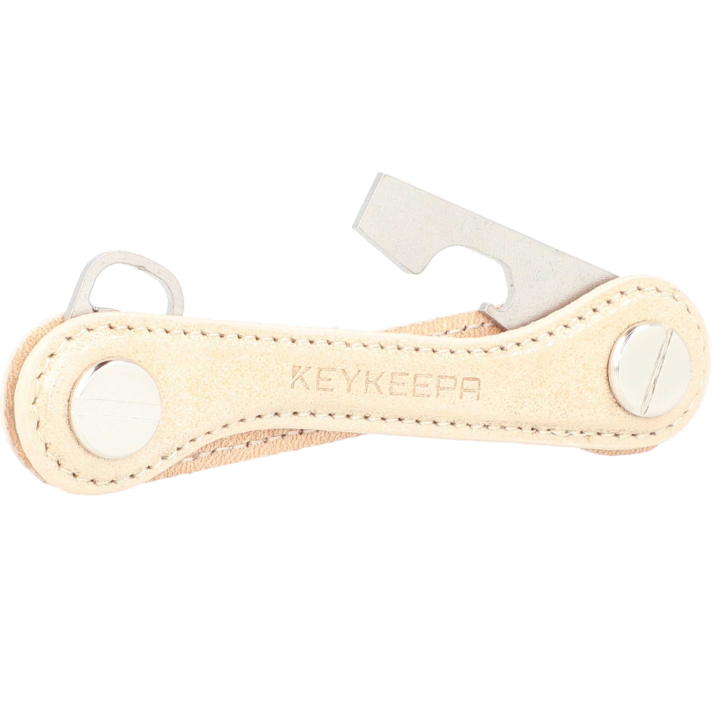 Keykeepa Key ring 'Leather' in Beige