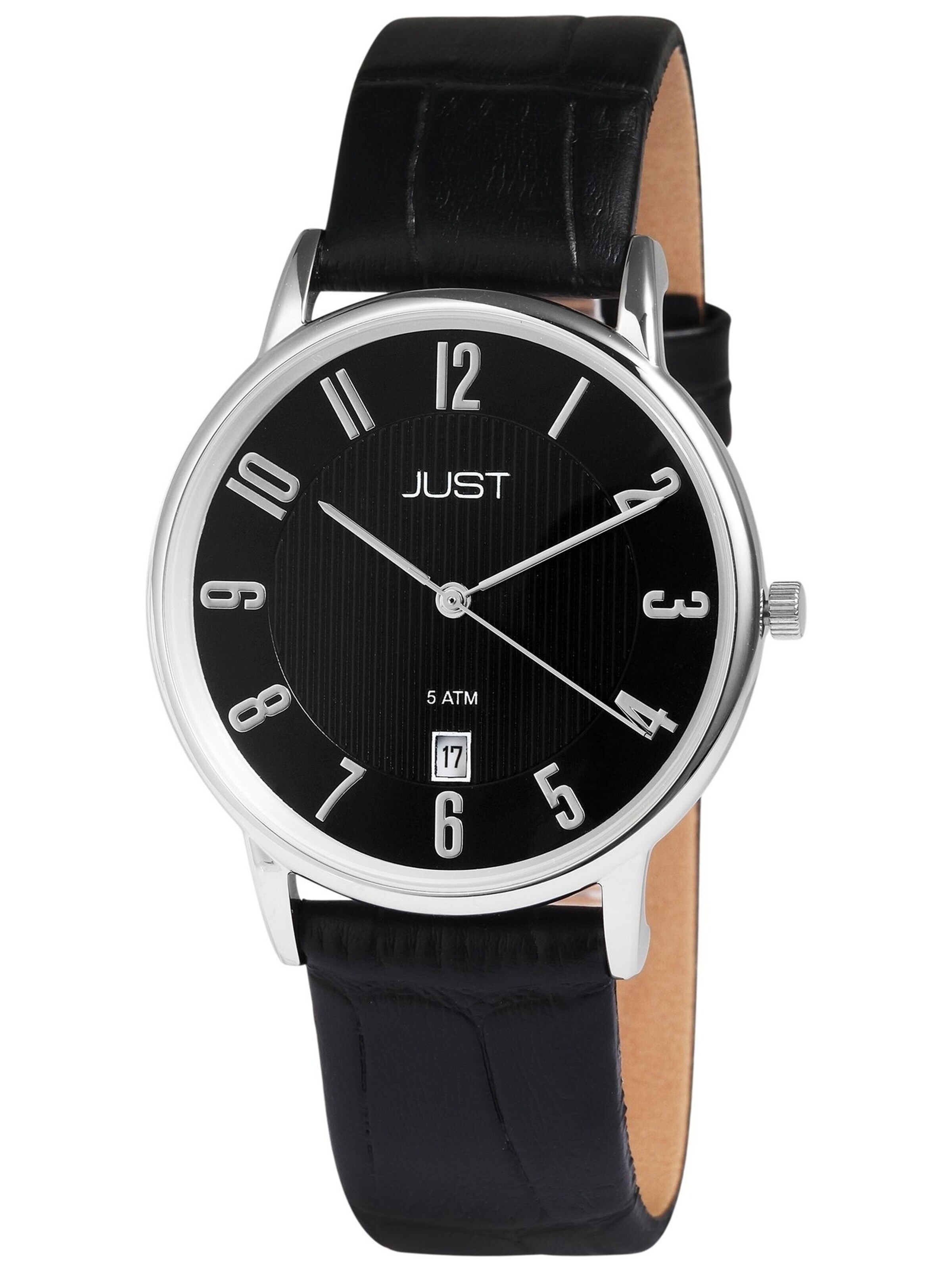 JUST Analog Watch 'Saxton, Datumsanzeige' in Black: front