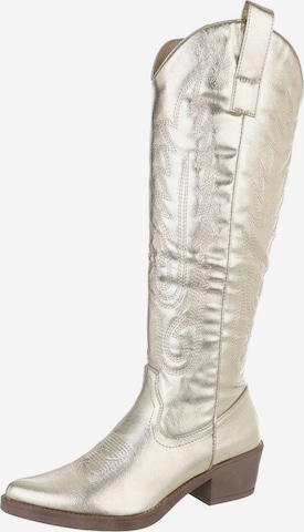 Ital-Design Stiefel in Gold: Vorderseite