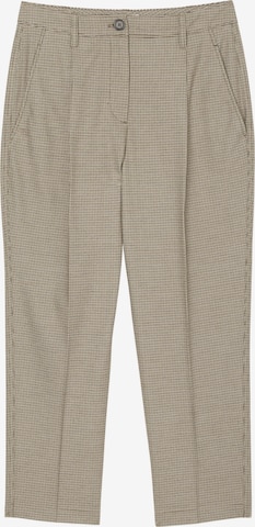 Marc O'Polo Tapered Bandplooibroek in Beige: voorkant