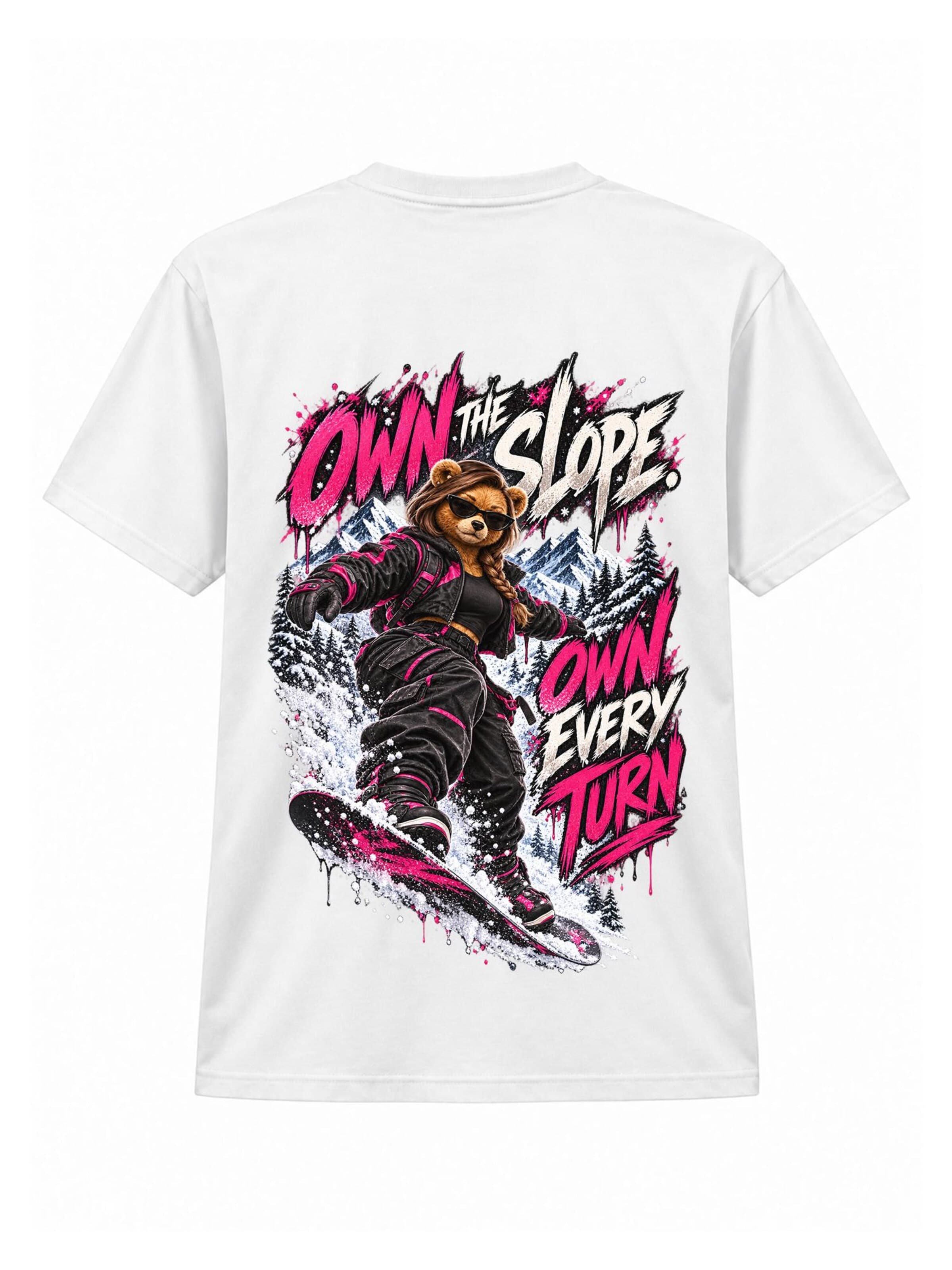 LUNØIR Studio Tričko 'BOSS Femme Slope Commander' – bílá: přední strana