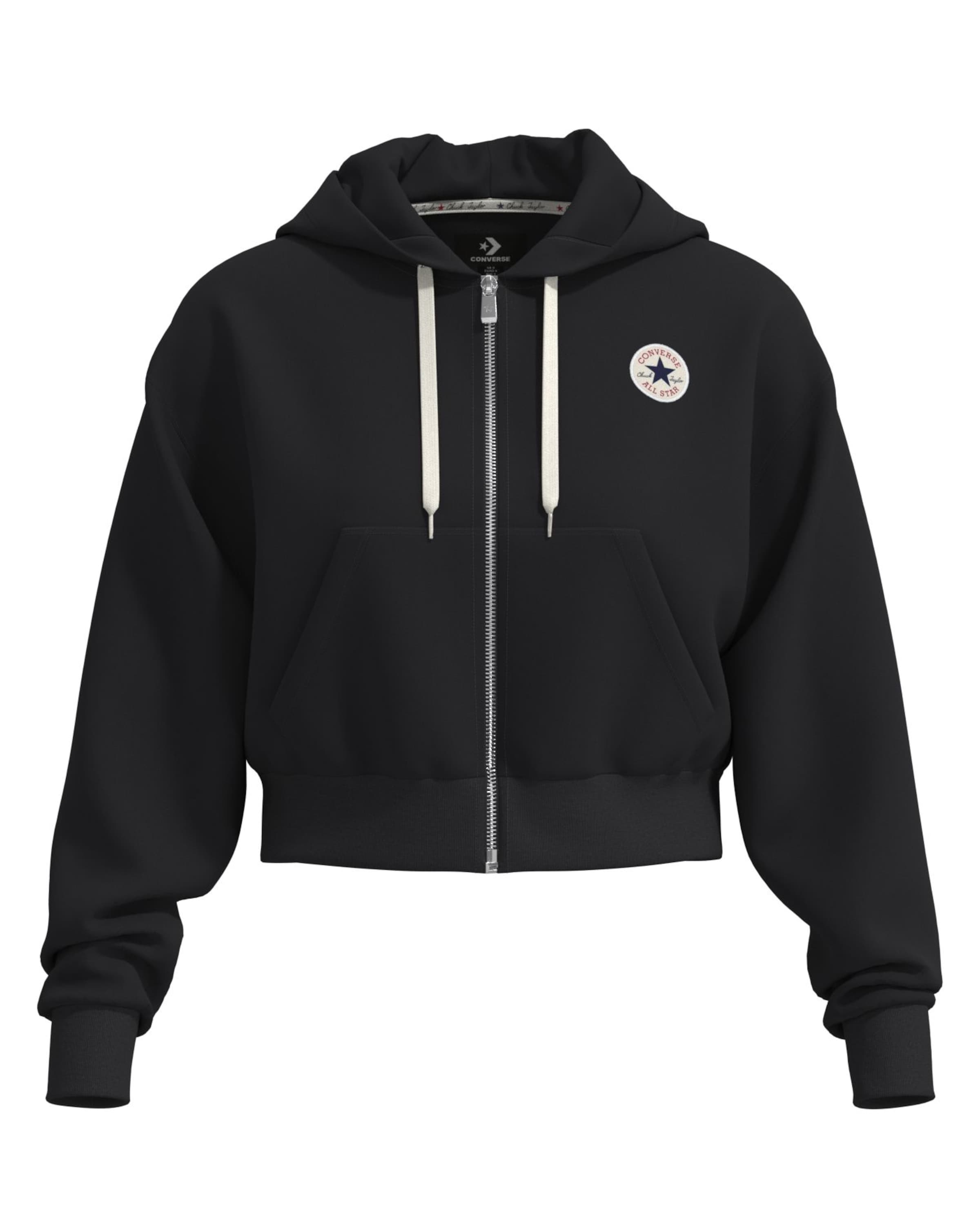 CONVERSE Zip-Up Hoodie in XS in Black, Item view