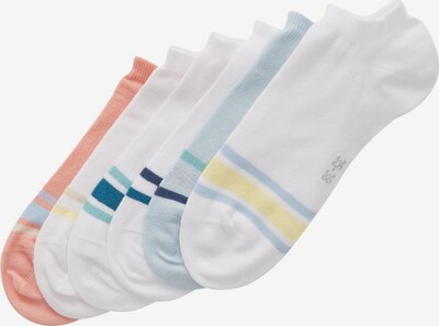 TOM TAILOR Socken in pastellblau / gelb / pfirsich / weiß, Produktansicht
