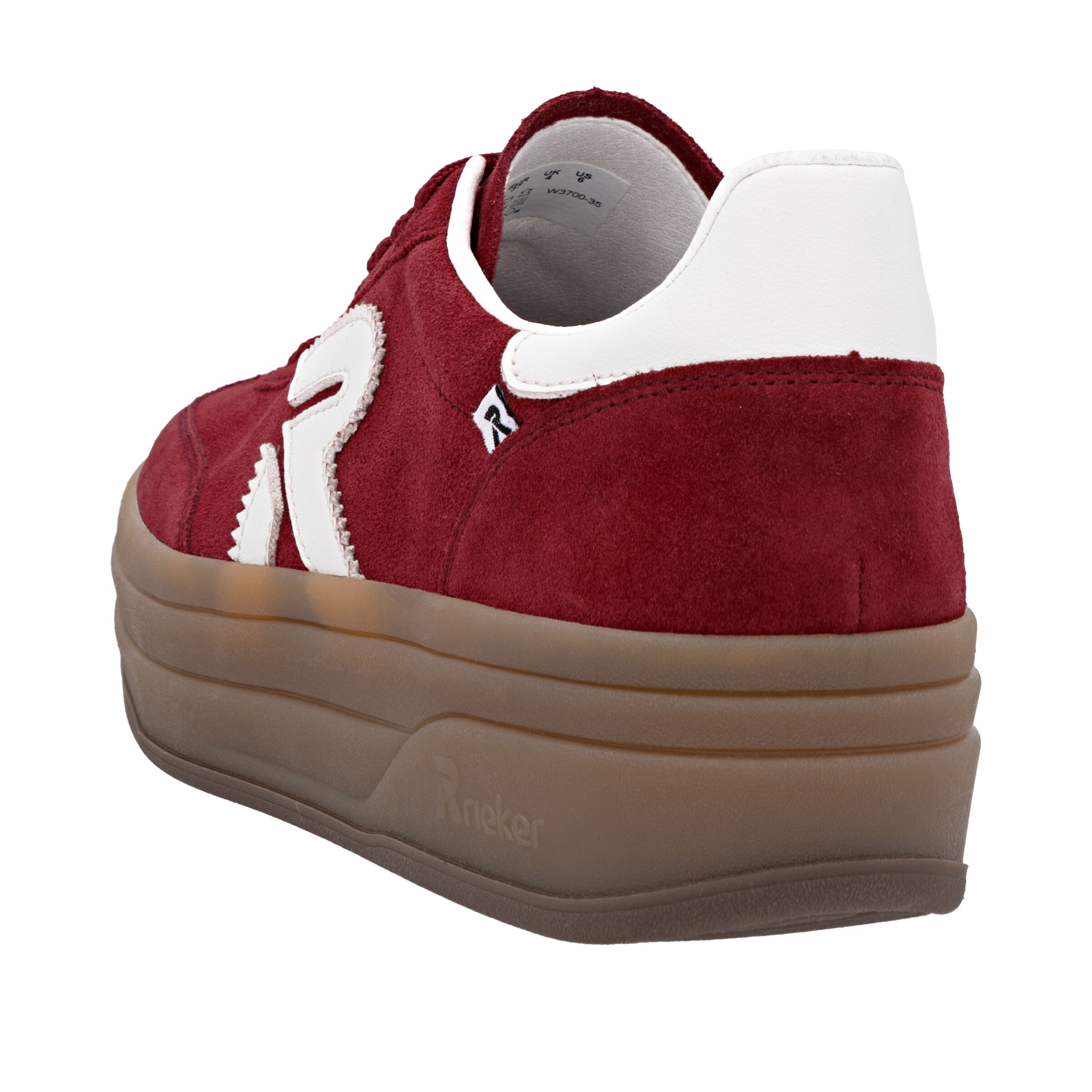 Baskets basses Rieker en rouge