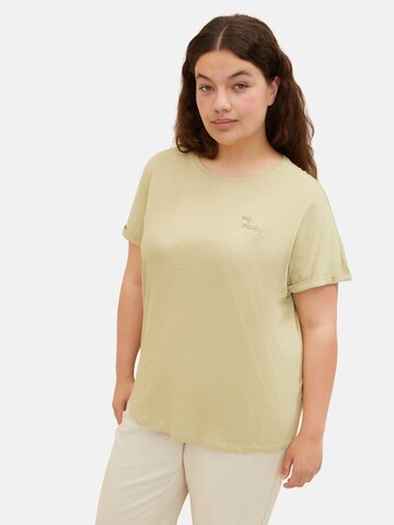 Tom Tailor Women + T-Shirt in Beige