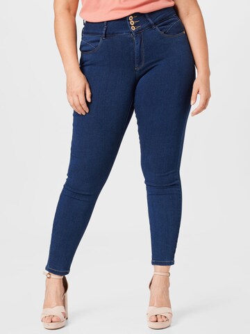 ONLY Carmakoma Skinny Jeans 'Anna' i blå: framsida