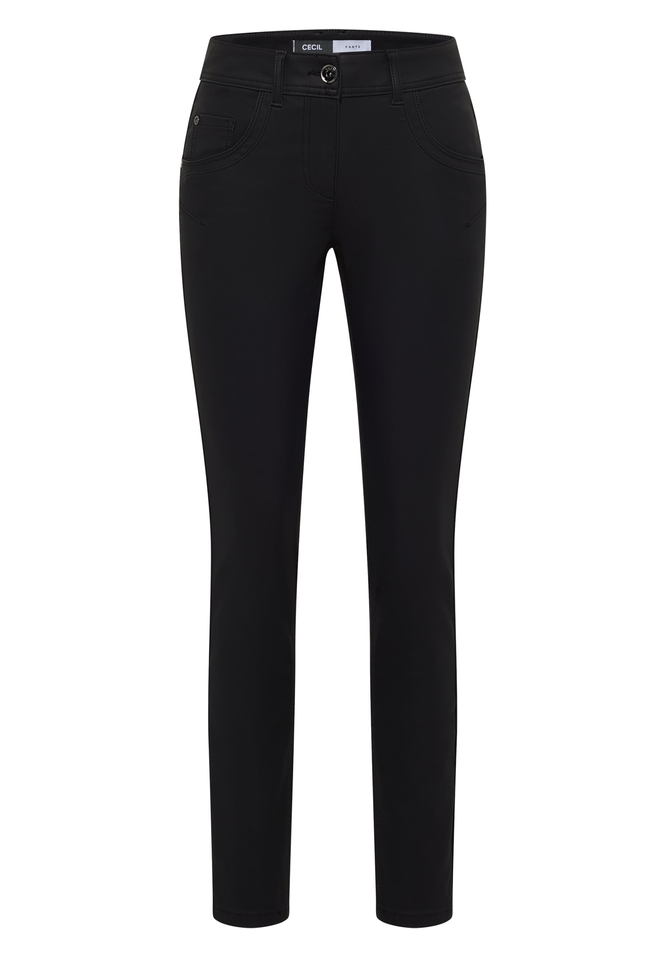 STREET ONE Slim fit Pants in Black: front
