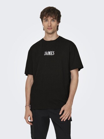 Only & Sons Shirt 'CELEBRITY' in Zwart: voorkant